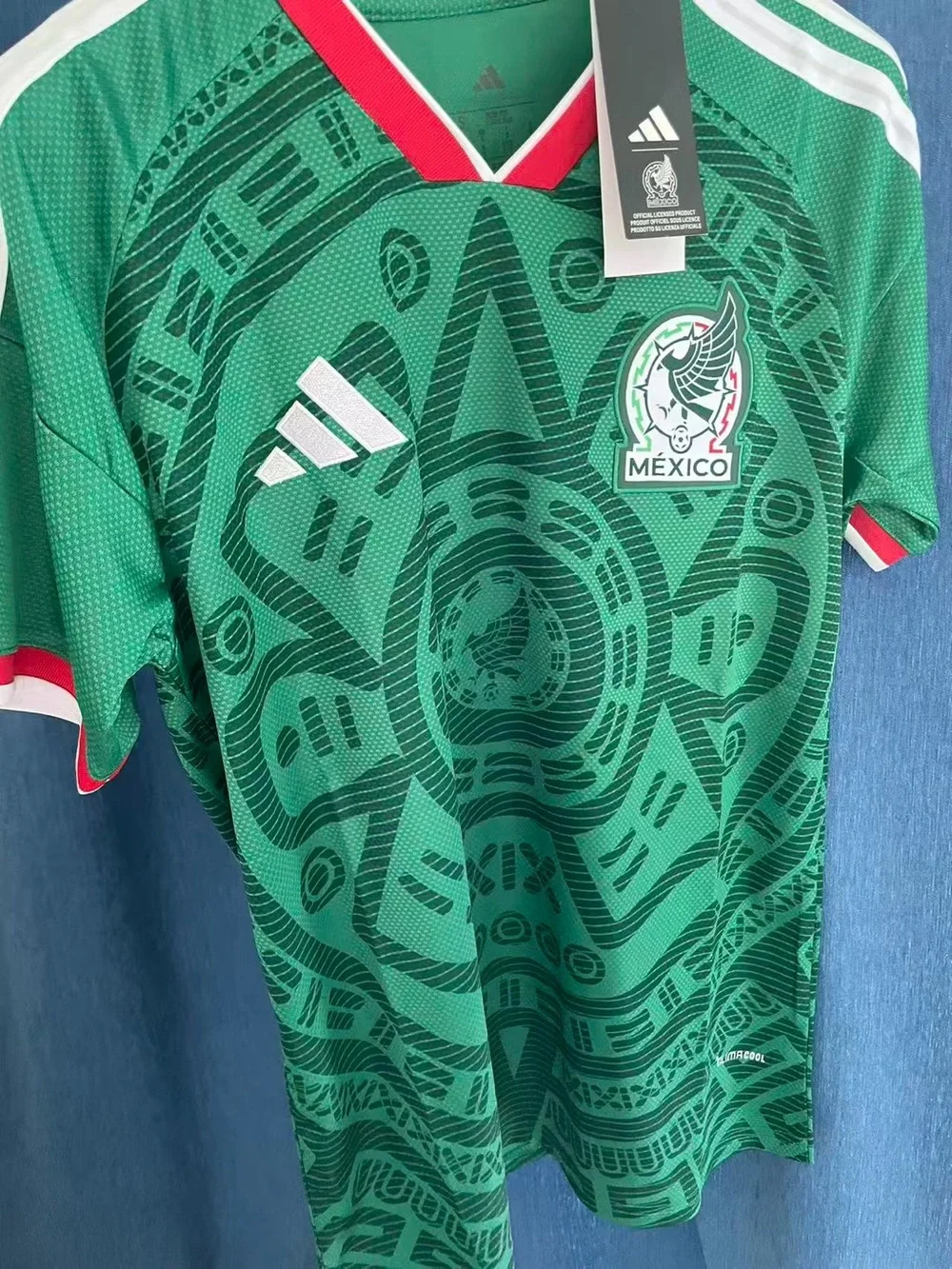 adidas Mexico Green Soccer Jersey with Red & White Accents